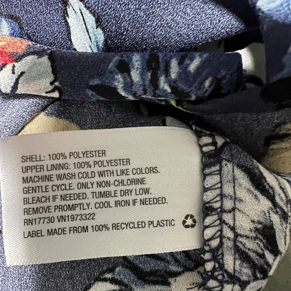 Xhilaration Floral Blue Midi Dress Tie Front, XL - Picture 5 of 5